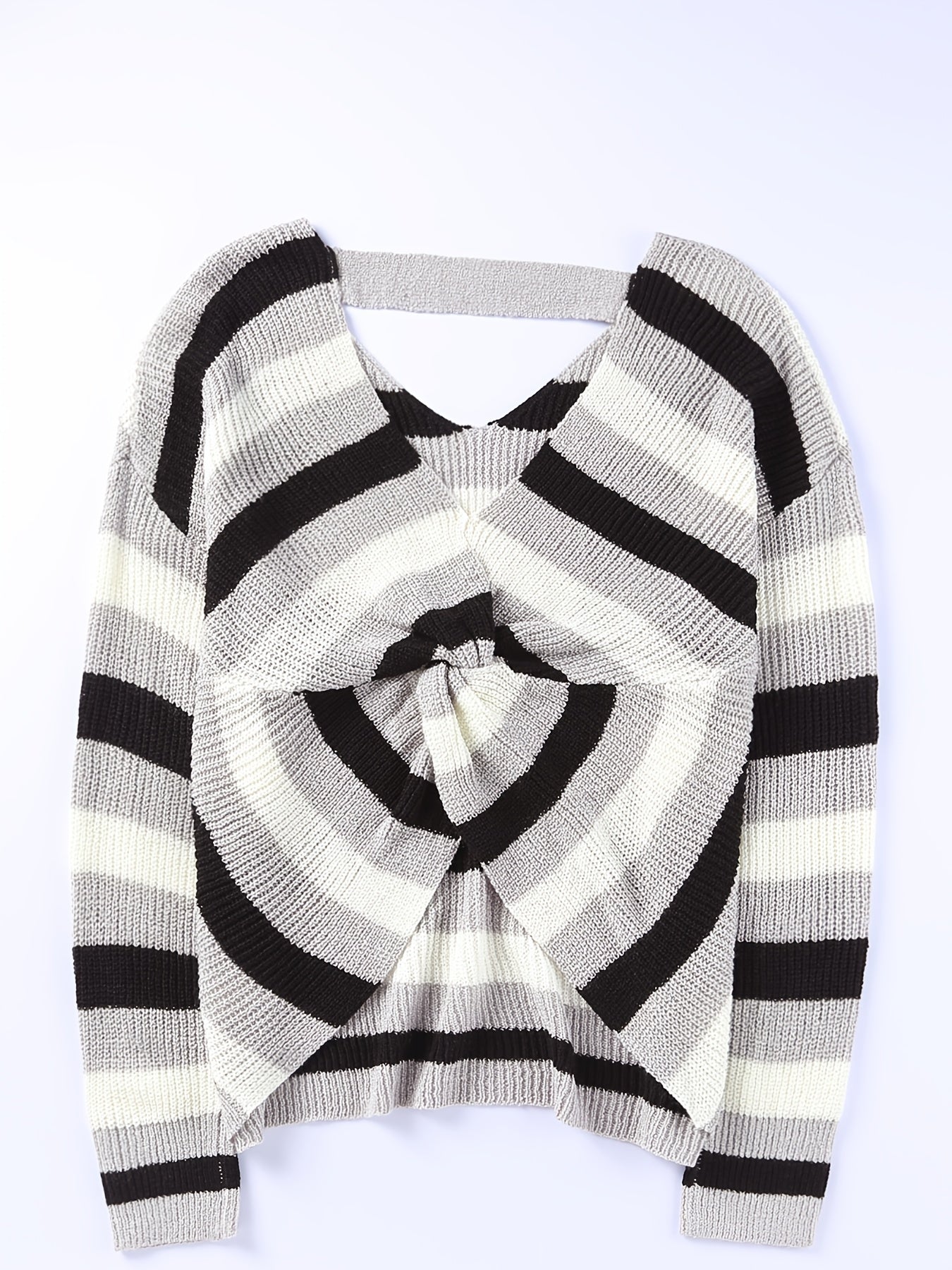 Striped Sweater Women's Long Sleeve Casual Boat Neck Sweater