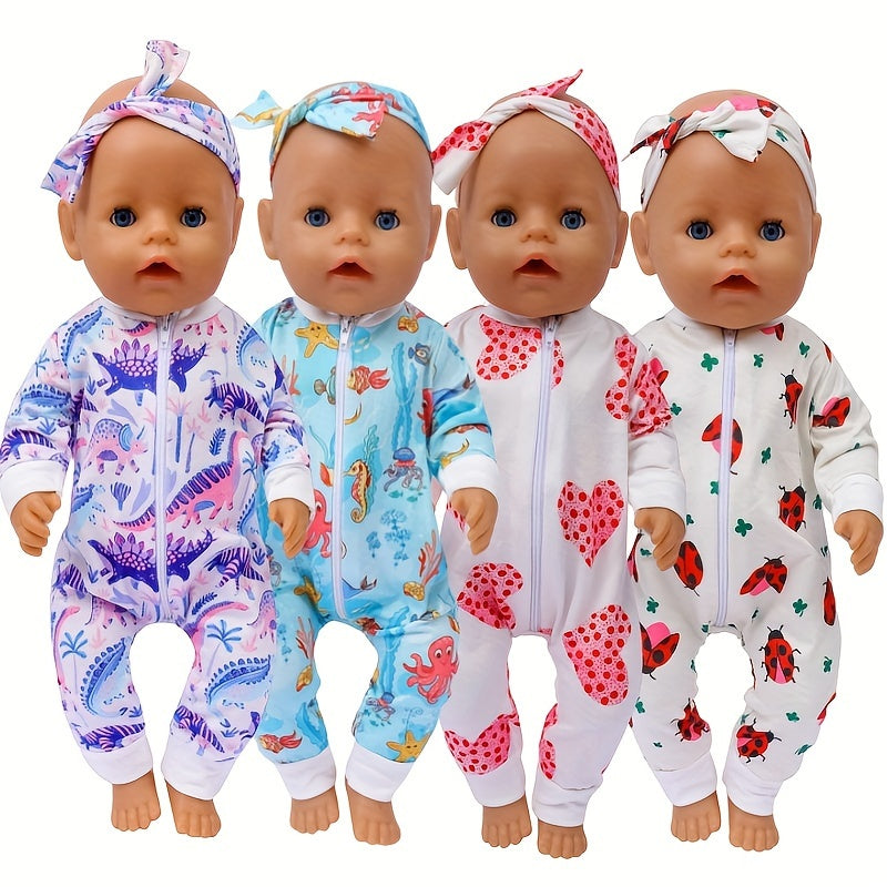 Onesie Headband Doll Clothes for 43-45cm Dolls