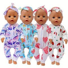 Onesie Headband Doll Clothes for 43-45cm Dolls