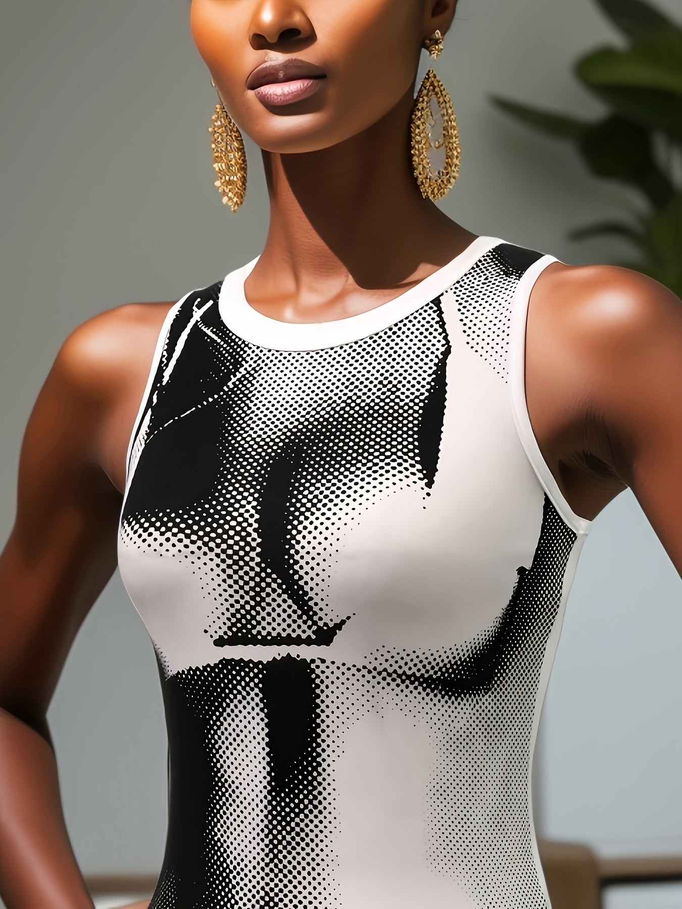 Sexy Body Print Tank Top for Women