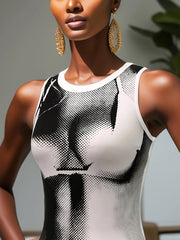 Sexy Body Print Tank Top for Women