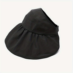 Double Layer Ponytail Visor Hat UV Protection Beach Travel Sun Hat