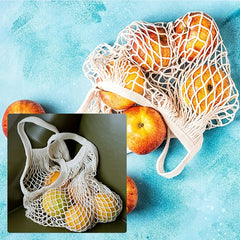 Reusable Fruit String Grocery Shopper Cotton Tote Bag