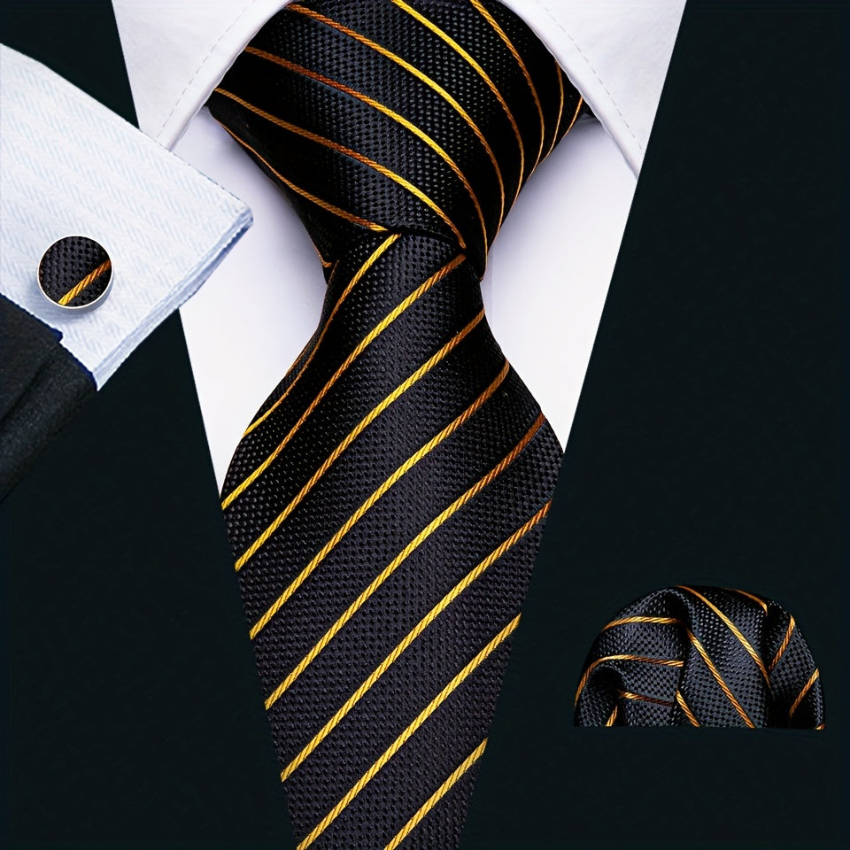 Barry Wang Men's Silk Ties Set Striped Neckties