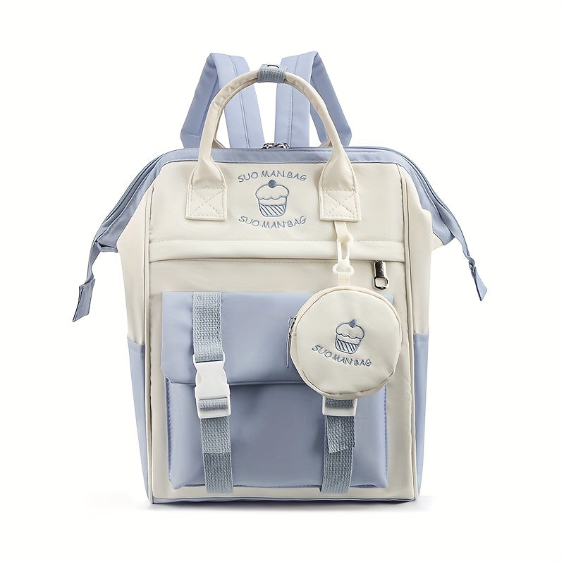 Large Capacity Diaper Bag with Floral Design