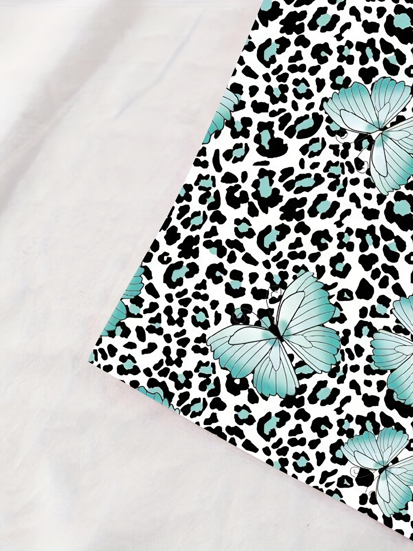 Butterfly Print Halter Top Sexy Backless Leopard Top