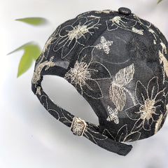 Flower Embroidery Baseball Cap Vintage Lace Mesh Lightweight Dad Hat