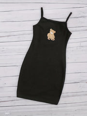 Cartoon Bear Print Girl's 2pcs Outfit Set for Spring Autumn