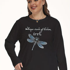 Dragonfly Print Long Sleeve Pajama Top