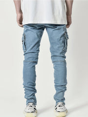 Men's Slim Fit Pocket Jeans - Casual Street Style Denim Pants
