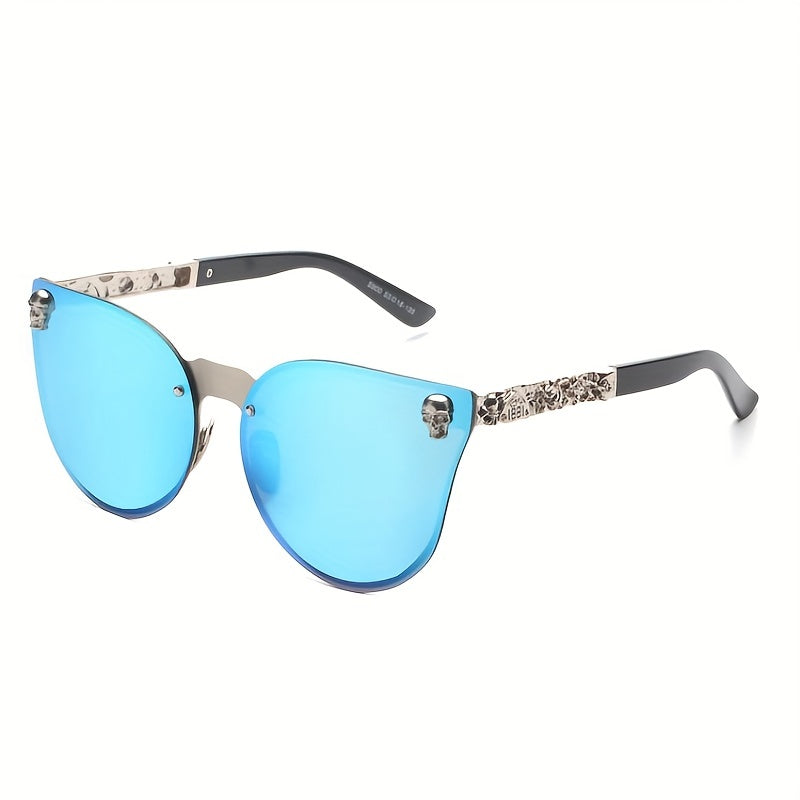 Men's Gothic Style Mirror Sunglasses Hipster Frameless Cat Eye Sun Glasses