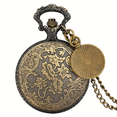 Copper Large Pocket Watch Roman Character Dial Quartz Movement