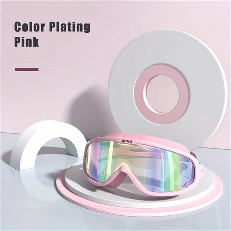 Adult Waterproof Swimming Goggles Large Frame Anti Fog Glasses