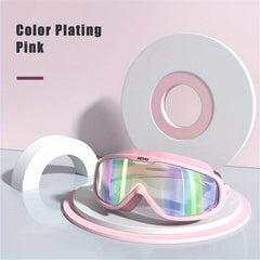 Adult Waterproof Swimming Goggles Large Frame Anti Fog Glasses