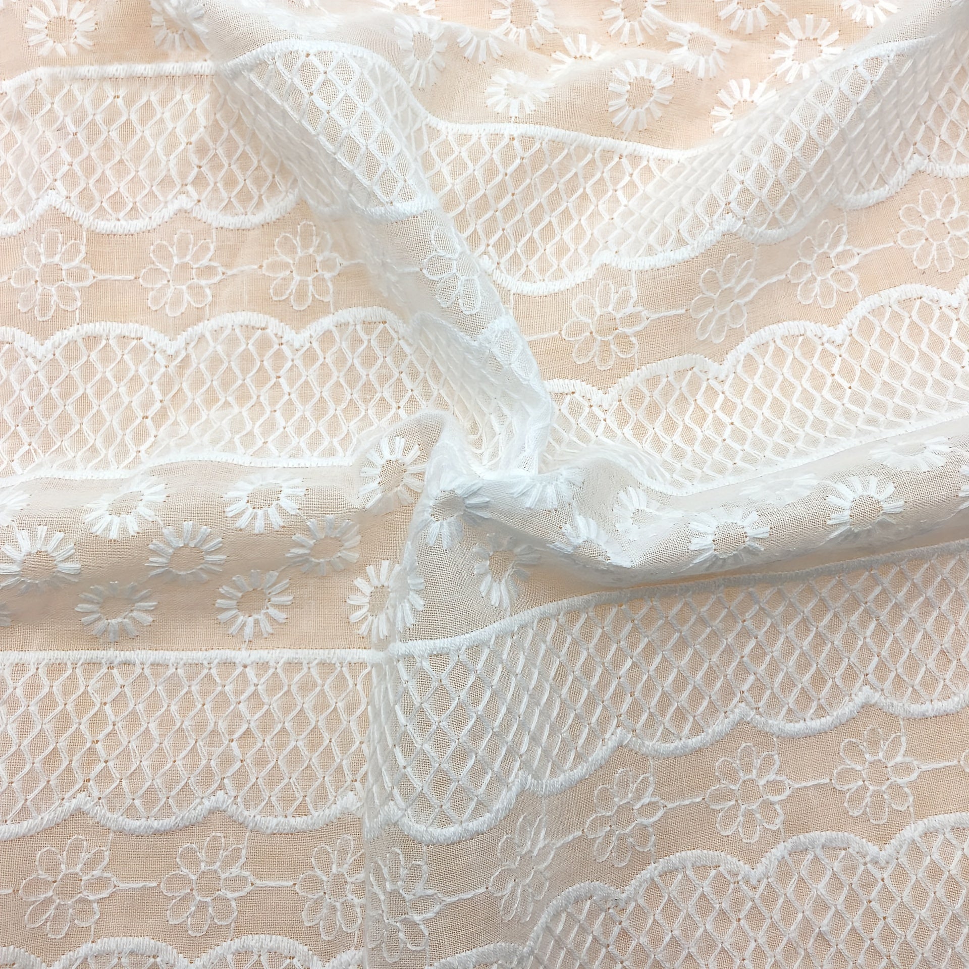 Pure Cotton Embroidery Fabric Three-dimensional Dress Lace Fabric