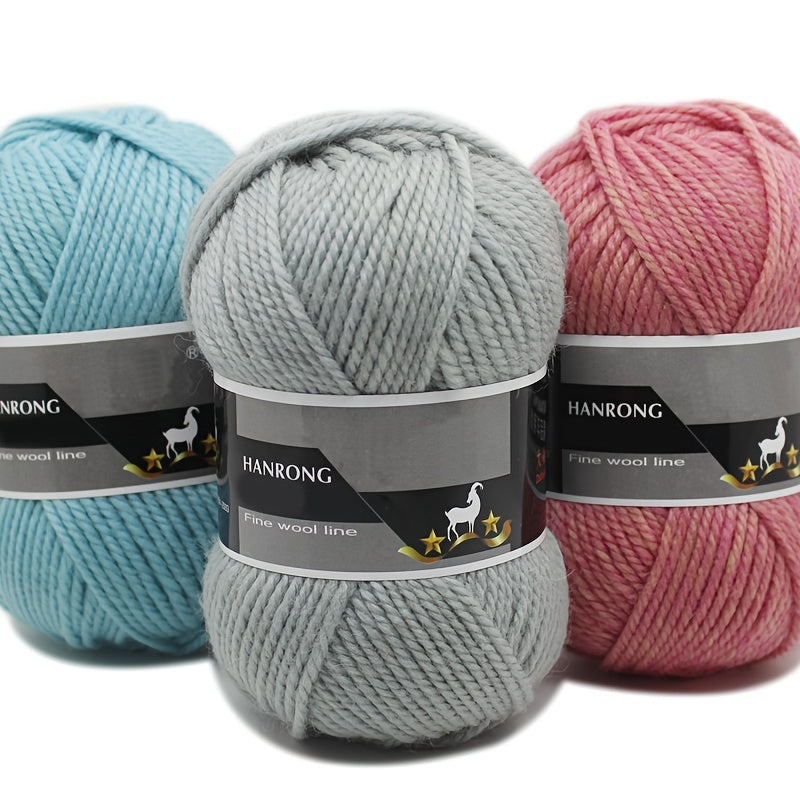 Soft Wool Yarn for Crocheting & Knitting, 60% Wool, 40% Polyester, 100g