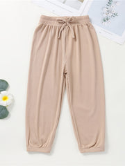 Girls Casual Sweatpants Elastic Waist Bow Loose Breathable Sport Jogger Pants