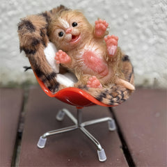 6 Inch Hand Painted Silicone Cat Reborn Doll Soft Silicone Tabby Easter Gift