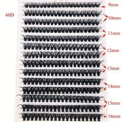 280pcs Clusters Eyelashes 0.07mm D Curl Mixed Length Faux Mink Eyelash Extension