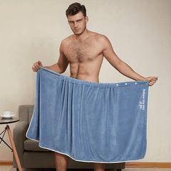 Men's Adjustable Shower Wrap Bath Towel Soft Wearable Bath Skirt