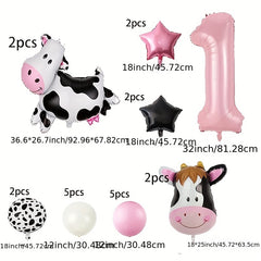 Cow Balloon Set Birthday Party Decoration Farm Animal Theme