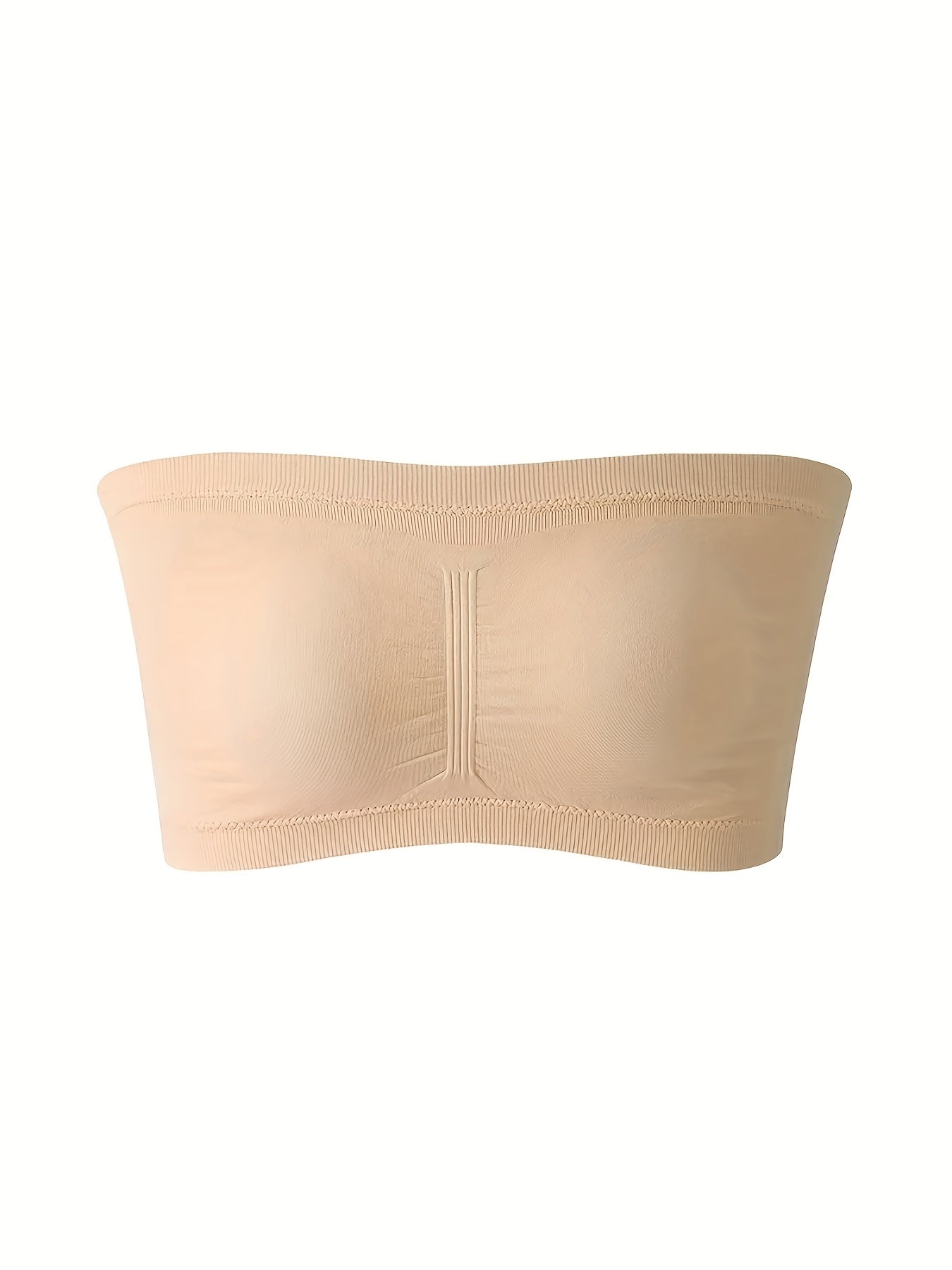 2 Pack Plus Size Tube Bra Set Women's Solid Wireless Removable Pad