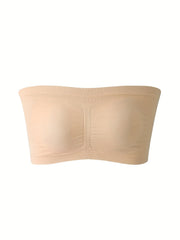 2 Pack Plus Size Tube Bra Set Women's Plus Bandeau Bra Removable Pads