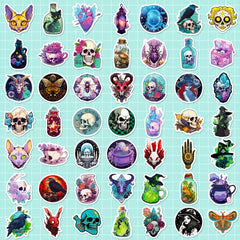 50pcs Pharmacist Vinyl Sticker Pack Waterproof Skull Decals Girls Teens Adults