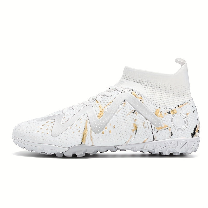 Men's High Top Turf Football Boots Anti-skid Lace-Up TF Soccer Cleats
