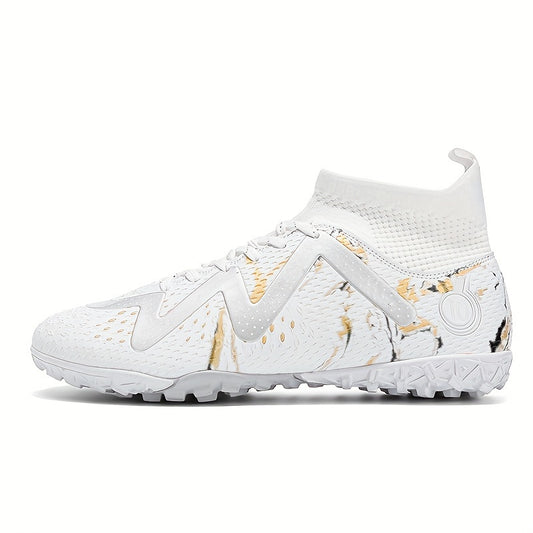 Men's High Top Turf Football Boots Anti-skid Lace-Up TF Soccer Cleats