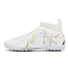 Men's High Top Turf Football Boots Anti-skid Lace-Up TF Soccer Cleats