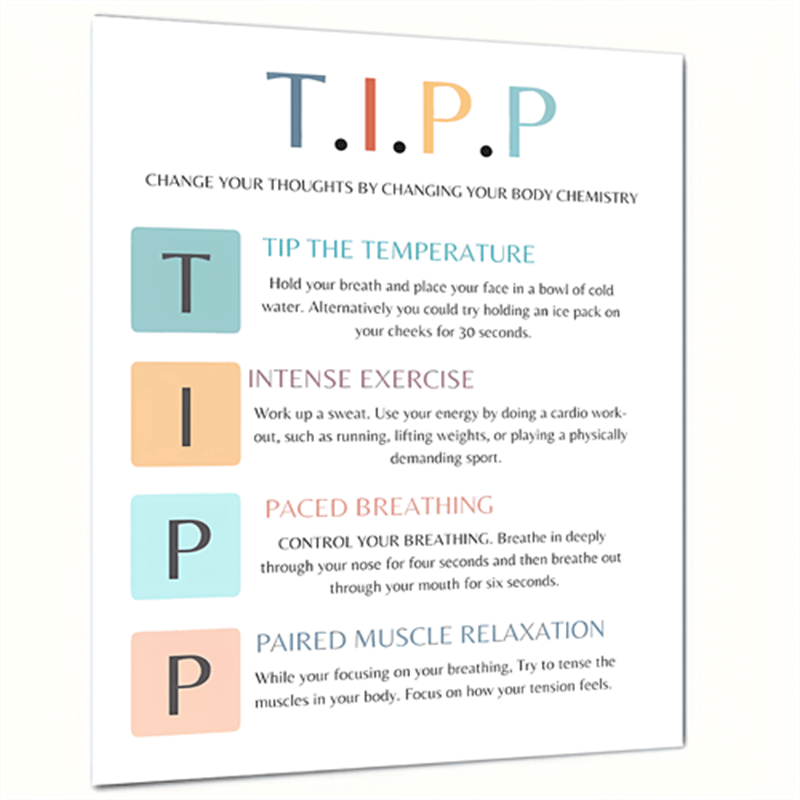 Dbt Poster T I P P Poster Dbt Therapy Therapy Office Decor Therapy Office Art