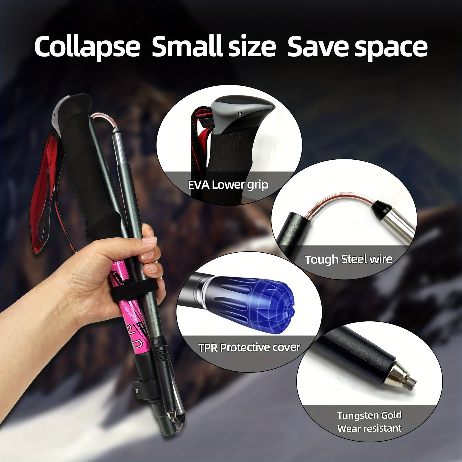 Portable Aluminum Hiking Pole with Enhanced Stability