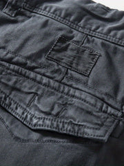 Cotton Solid Flap Pockets Straight Leg Cargo Pants Men Work Hiking Fishing