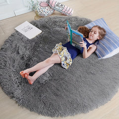 Soft Shaggy Area Rug Fluffy Circle Rugs For Baby Nursery