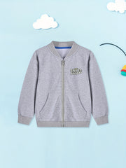 Boys Letter Print Jacket Zip Up Kids Clothing