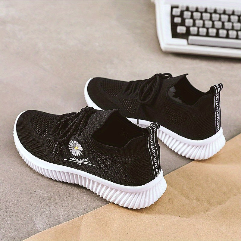 Women's Flower Embroidered Soft Sole Running Shoes