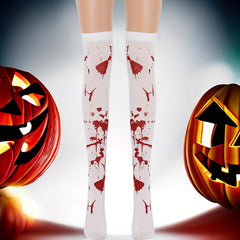 Blood Print Calf Socks Halloween Cosplay Knee High Socks