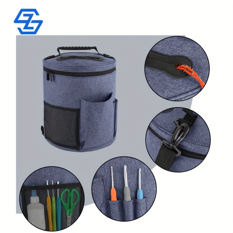 Cylinder Knitting Tool Storage Bag Large Capacity Organizer