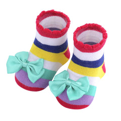 Infant Baby Polka Dot Striped Socks Bowknot Flower Decor Toddler Socks