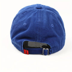 Adjustable Summer Mens Peaked Cap with Frayed Embroidery