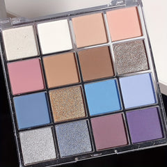 16 Colors Denim Eyeshadow Palette Multicolor Natural Matte Finish Scented Powder