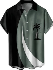 Men's Hawaiian Palm Tree Graphic Shirt Short Sleeves