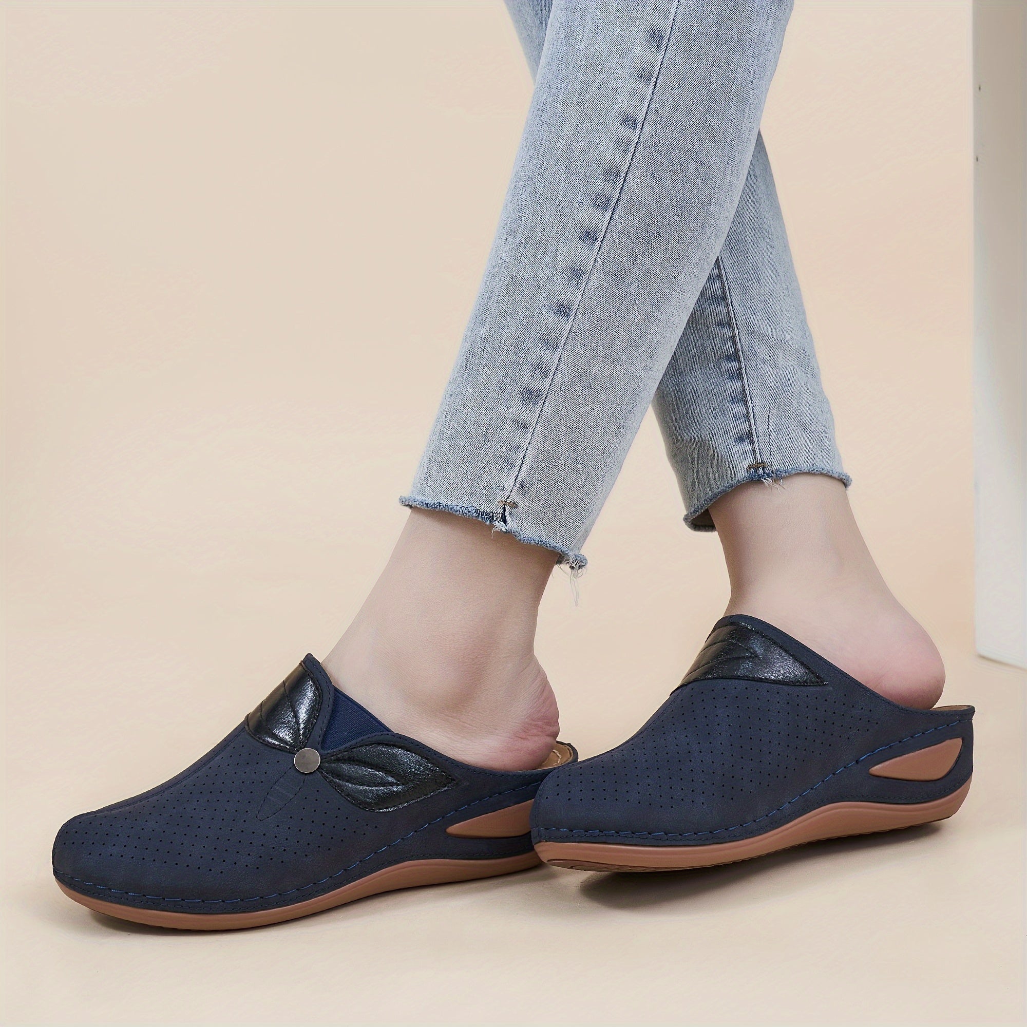 Mesh Breathable Sports Sandals Faux Leather Slippers Non Slip Beach Slides
