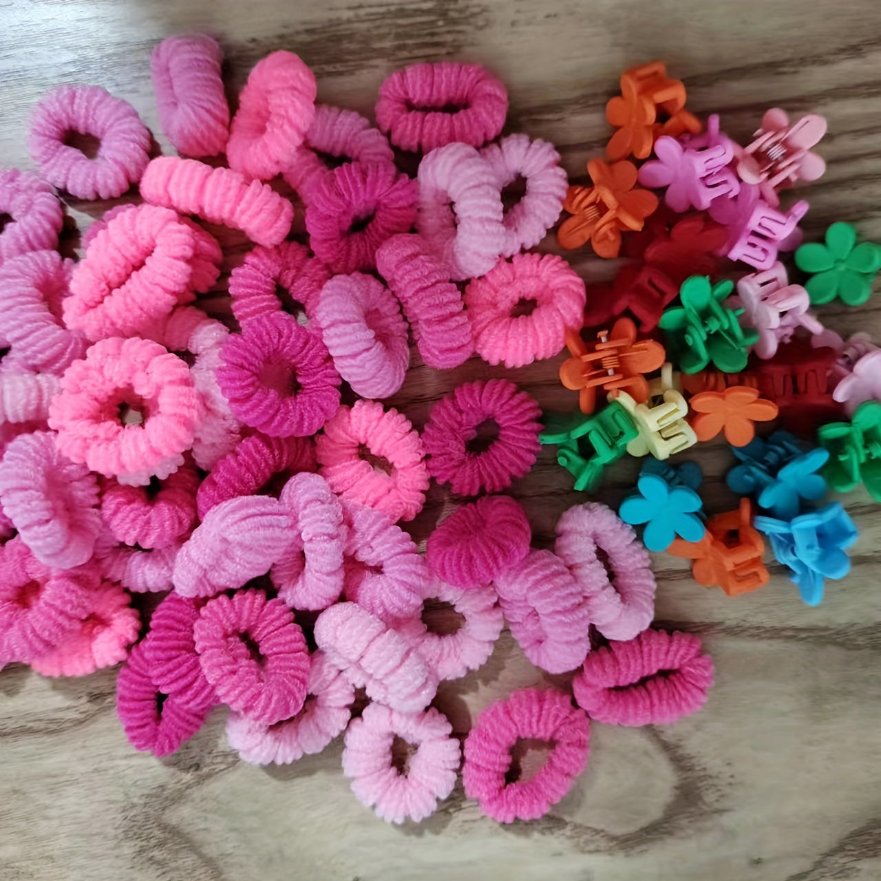 300pc Random Hair Tie Bands Ponytail Holders Scrunchies for Girls Kids