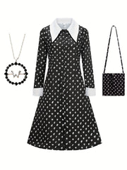 Girls Dress & Wig & Bag Set for Performance Party Cosplay