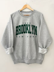 Letter Print Crew Neck Sweatshirt for Women