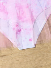 Girls Tie Dye 2pc Swimwear Set Top Tutu Briefs Summer Gift