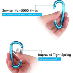 6pcs D Carabiner Snap Hook Small Keyring Camping Hiking Accessories
