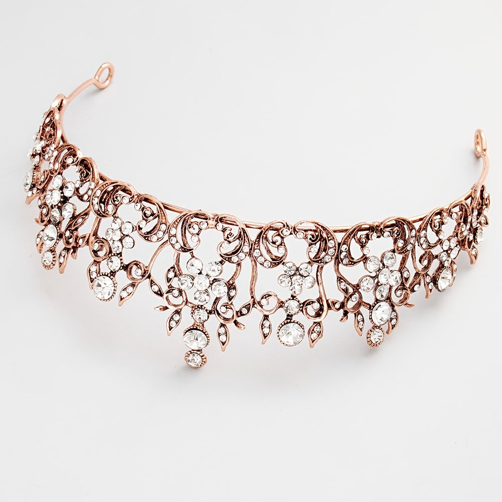 Rhinestone Flower Crown Headband Tiara Hair Accessories
